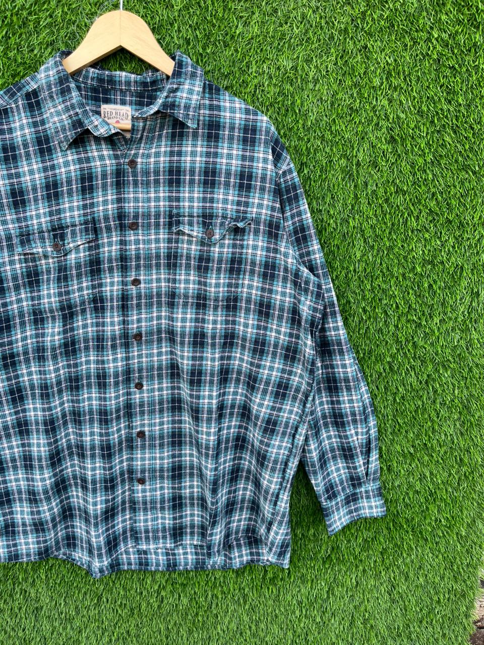 RED HEAD Flannel Shirt for Men & Women | Oversized Checked Cotton Shirt | Winter Casual Wear India