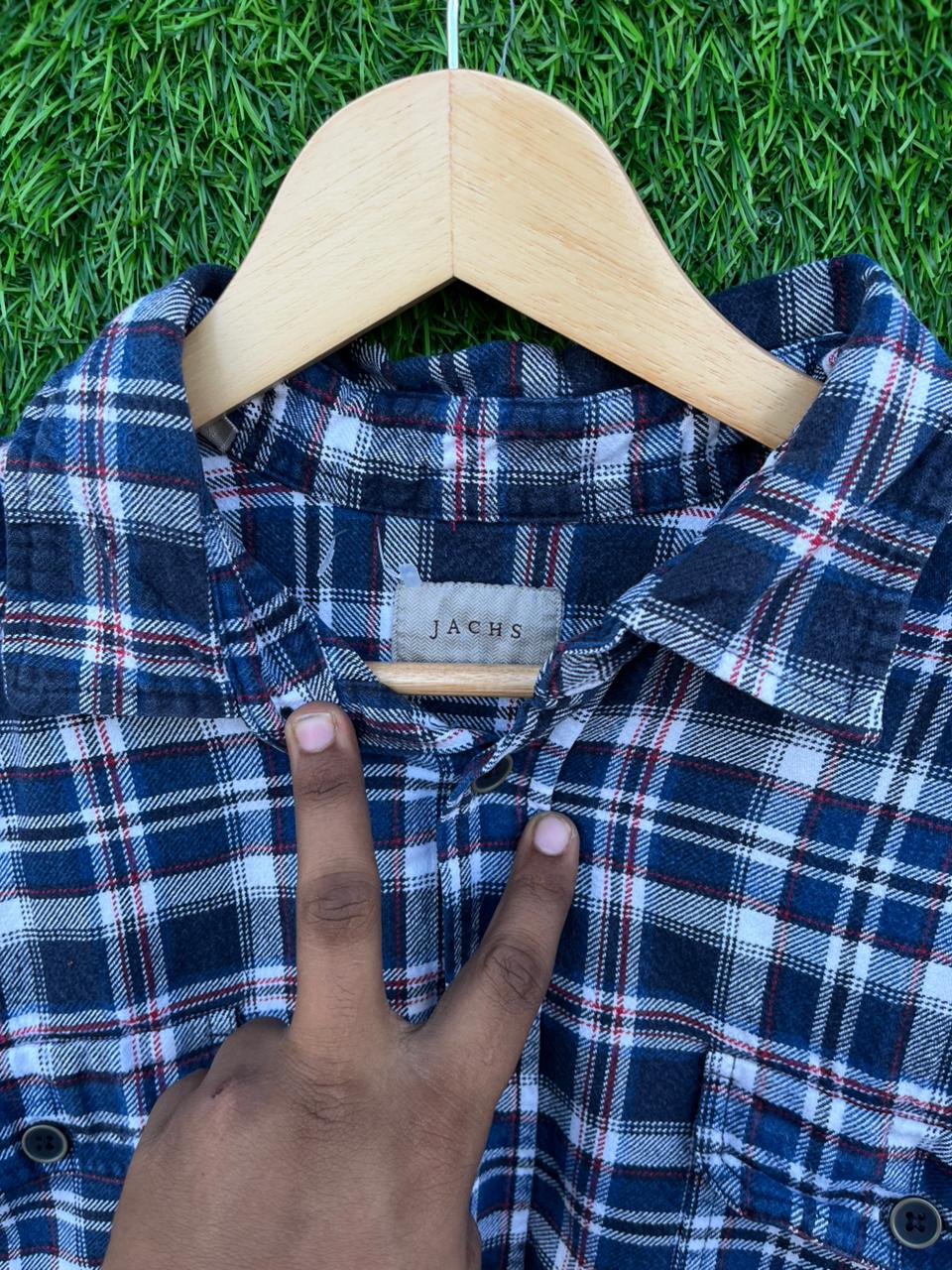 JACHS Flannel Shirt for Men & Women | Oversized Checked Cotton Shirt | Winter Casual Wear India
