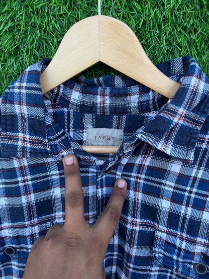 JACHS Flannel Shirt for Men & Women | Oversized Checked Cotton Shirt | Winter Casual Wear India