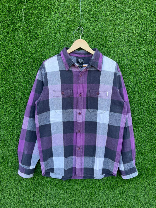 STUSSY Flannel Shirt for Men & Women | Oversized Checked Cotton Shirt | Winter Casual Wear India