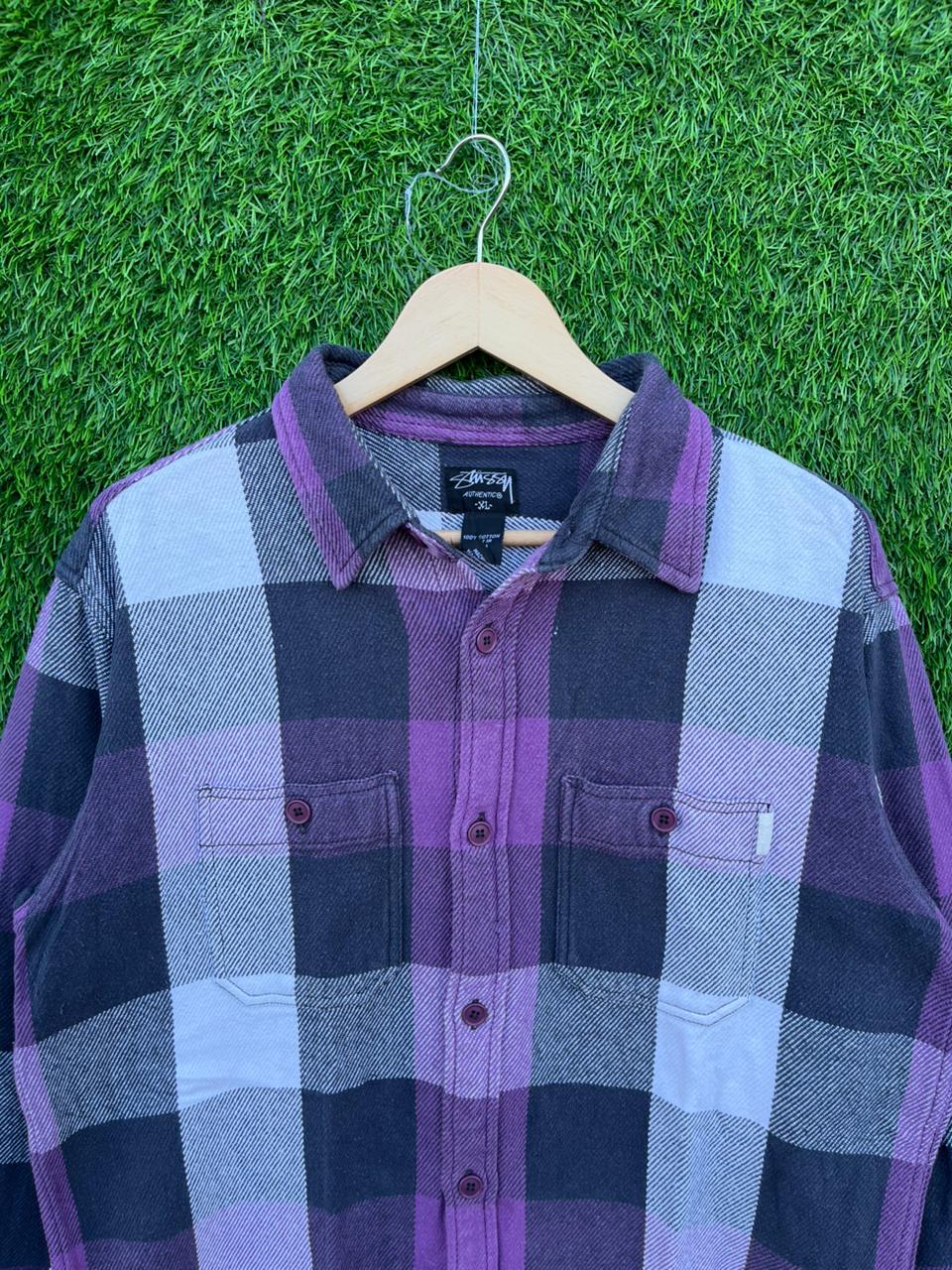 STUSSY Flannel Shirt for Men & Women | Oversized Checked Cotton Shirt | Winter Casual Wear India