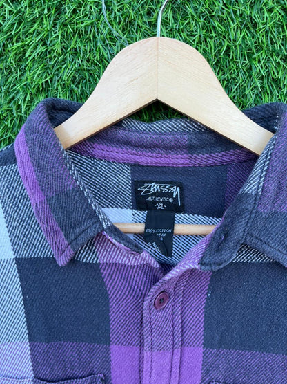 STUSSY Flannel Shirt for Men & Women | Oversized Checked Cotton Shirt | Winter Casual Wear India