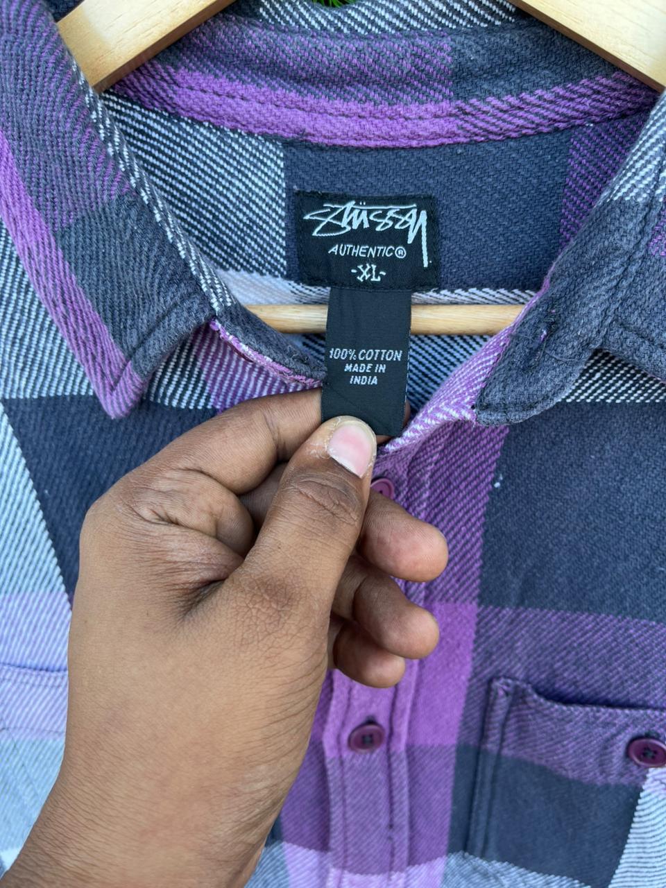 STUSSY Flannel Shirt for Men & Women | Oversized Checked Cotton Shirt | Winter Casual Wear India