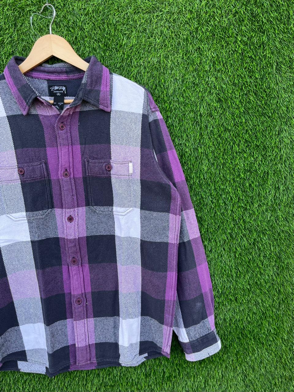 STUSSY Flannel Shirt for Men & Women | Oversized Checked Cotton Shirt | Winter Casual Wear India