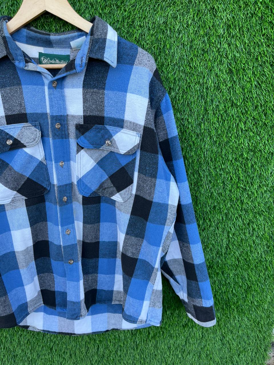 Gender mountain Flannel Shirt for Men & Women | Oversized Checked Cotton Shirt | Winter Casual Wear India
