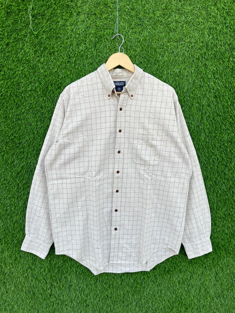 LAND ENDS Flannel Shirt for Men & Women | Oversized Checked Cotton Shirt | Winter Casual Wear India