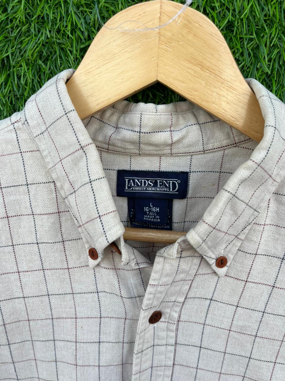 LAND ENDS Flannel Shirt for Men & Women | Oversized Checked Cotton Shirt | Winter Casual Wear India