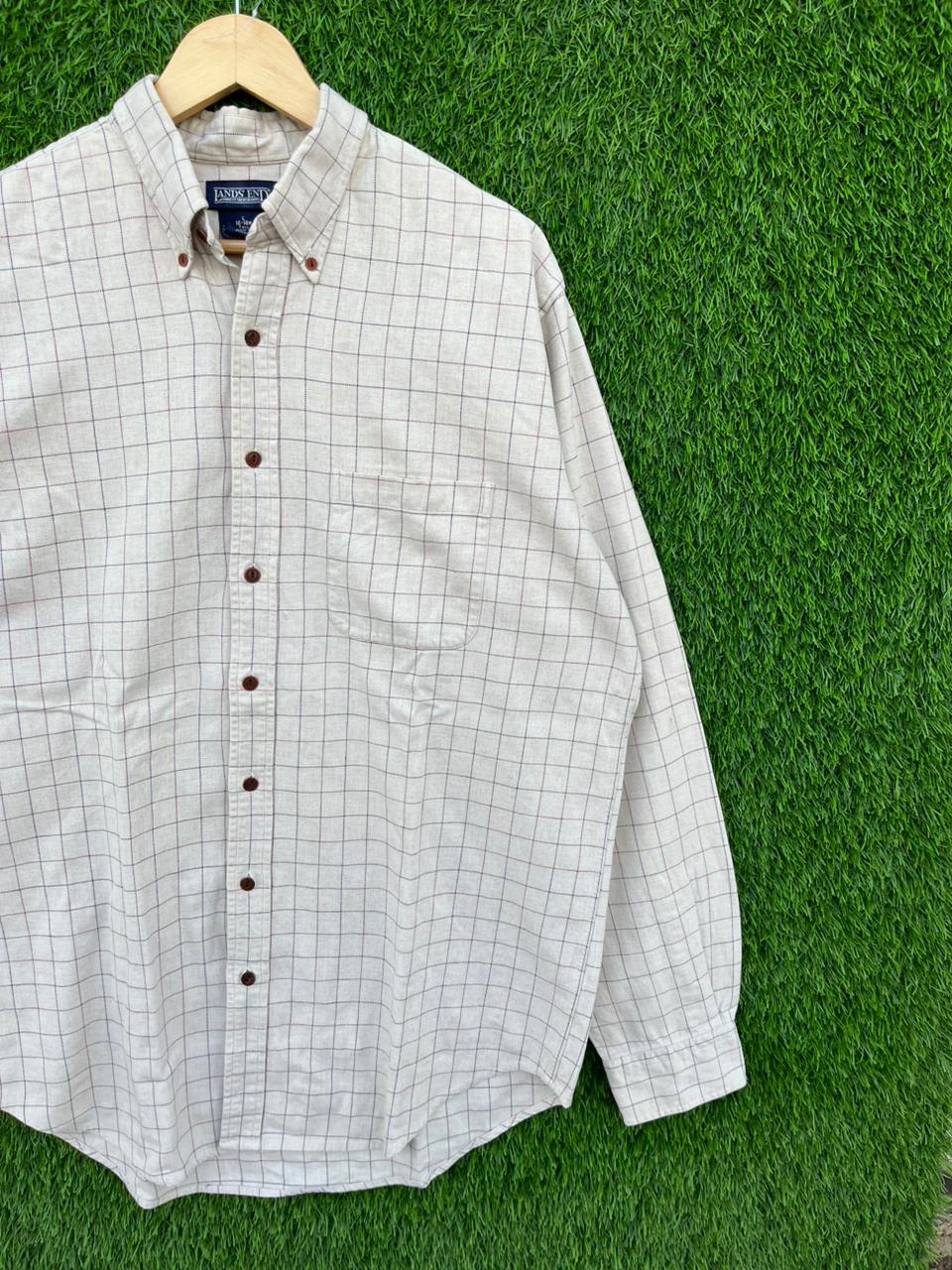 LAND ENDS Flannel Shirt for Men & Women | Oversized Checked Cotton Shirt | Winter Casual Wear India