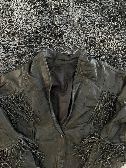 CROP FRINGED Leather jacket | Winterwear|Streetwear | Women leather jacket
