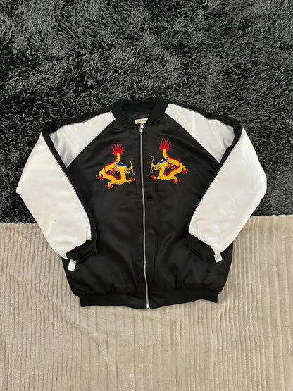 DRAGON EMBROIDERY JACKET | Full frontal zipper  | Jacket | Oversized Streetwear | Winterwear | Men Women | Cozy Fashion | Gym Fit | Online Shopping