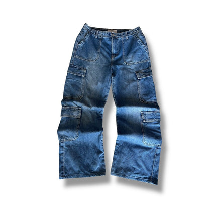 8 Pocket Denimco Vintage Blue Jeans |Straight Fit | Pre-Owned Streetwear Denim|  Men Women | Unisex  | Online Shopping