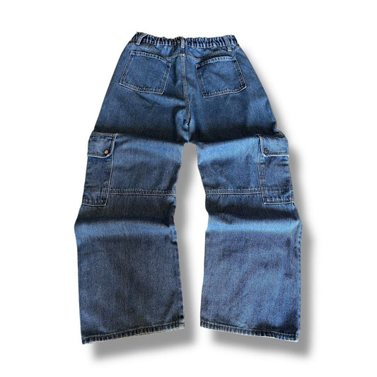 8 Pocket Denimco Vintage Blue Jeans |Straight Fit | Pre-Owned Streetwear Denim|  Men Women | Unisex  | Online Shopping