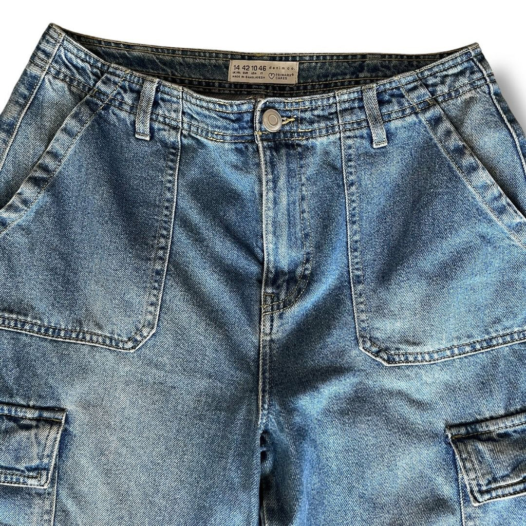 8 Pocket Denimco Vintage Blue Jeans |Straight Fit | Pre-Owned Streetwear Denim|  Men Women | Unisex  | Online Shopping