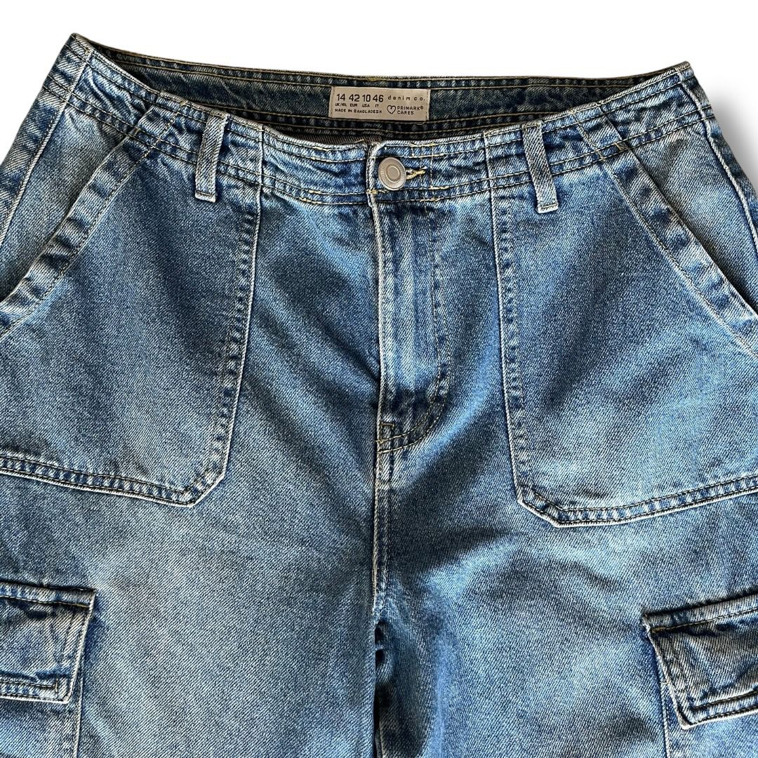 8 Pocket Denimco Vintage Blue Jeans |Straight Fit | Pre-Owned Streetwear Denim|  Men Women | Unisex  | Online Shopping
