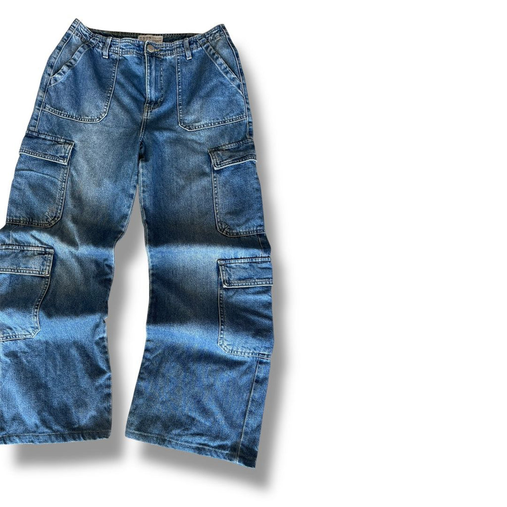 8 Pocket Denimco Vintage Blue Jeans |Straight Fit | Pre-Owned Streetwear Denim|  Men Women | Unisex  | Online Shopping