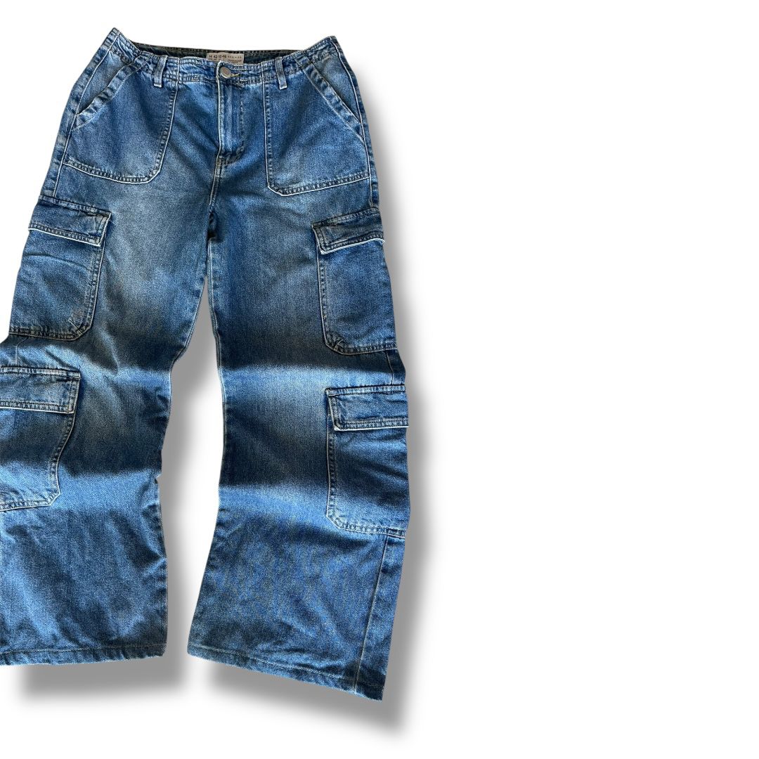 8 Pocket Denimco Vintage Blue Jeans |Straight Fit | Pre-Owned Streetwear Denim|  Men Women | Unisex  | Online Shopping
