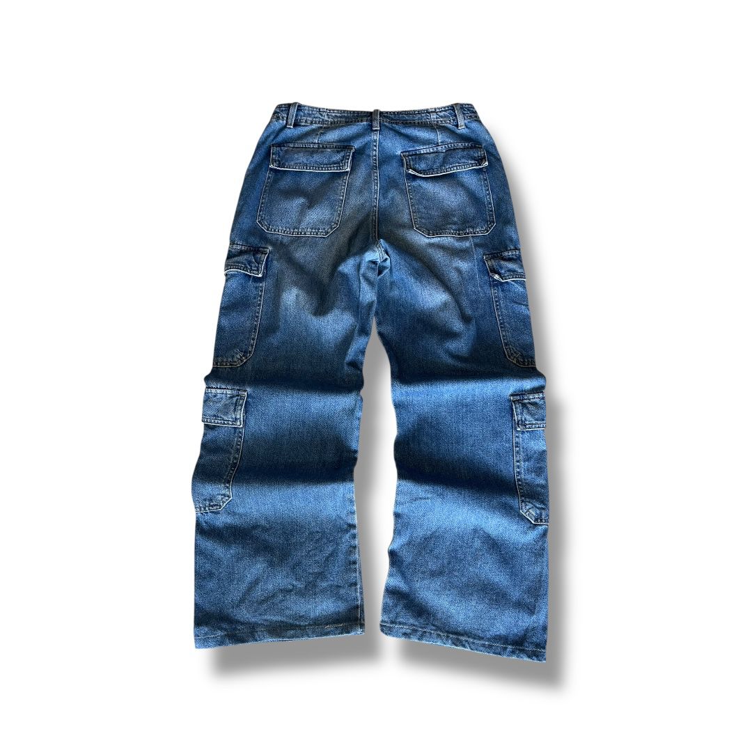 8 Pocket Denimco Vintage Blue Jeans |Straight Fit | Pre-Owned Streetwear Denim|  Men Women | Unisex  | Online Shopping