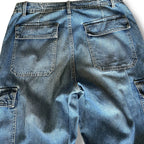 8 Pocket Denimco Vintage Blue Jeans |Straight Fit | Pre-Owned Streetwear Denim|  Men Women | Unisex  | Online Shopping