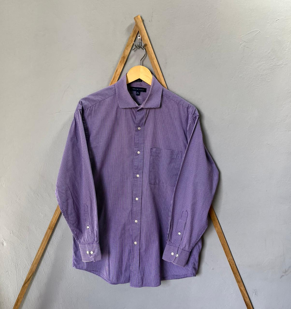 Tommy Hilfiger Checkered Shirt | Korean-Inspired Oversized Fit | Lightweight Summer Wear | Full Sleeve | Men Women | Online Shopping