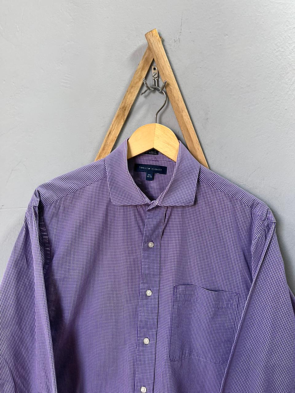 Tommy Hilfiger Checkered Shirt | Korean-Inspired Oversized Fit | Lightweight Summer Wear | Full Sleeve | Men Women | Online Shopping