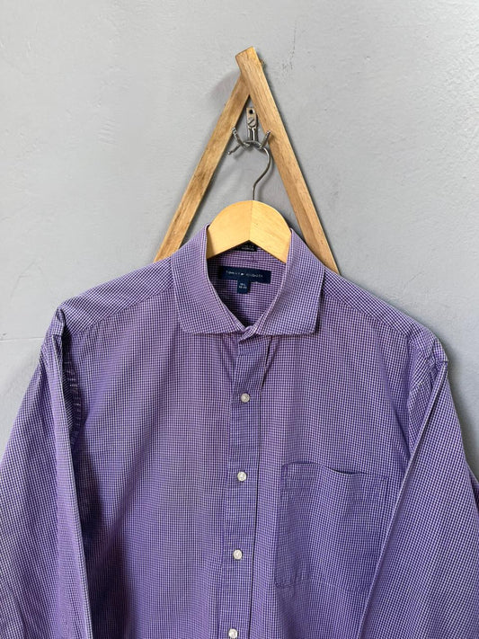 Tommy Hilfiger Checkered Shirt | Korean-Inspired Oversized Fit | Lightweight Summer Wear | Full Sleeve | Men Women | Online Shopping