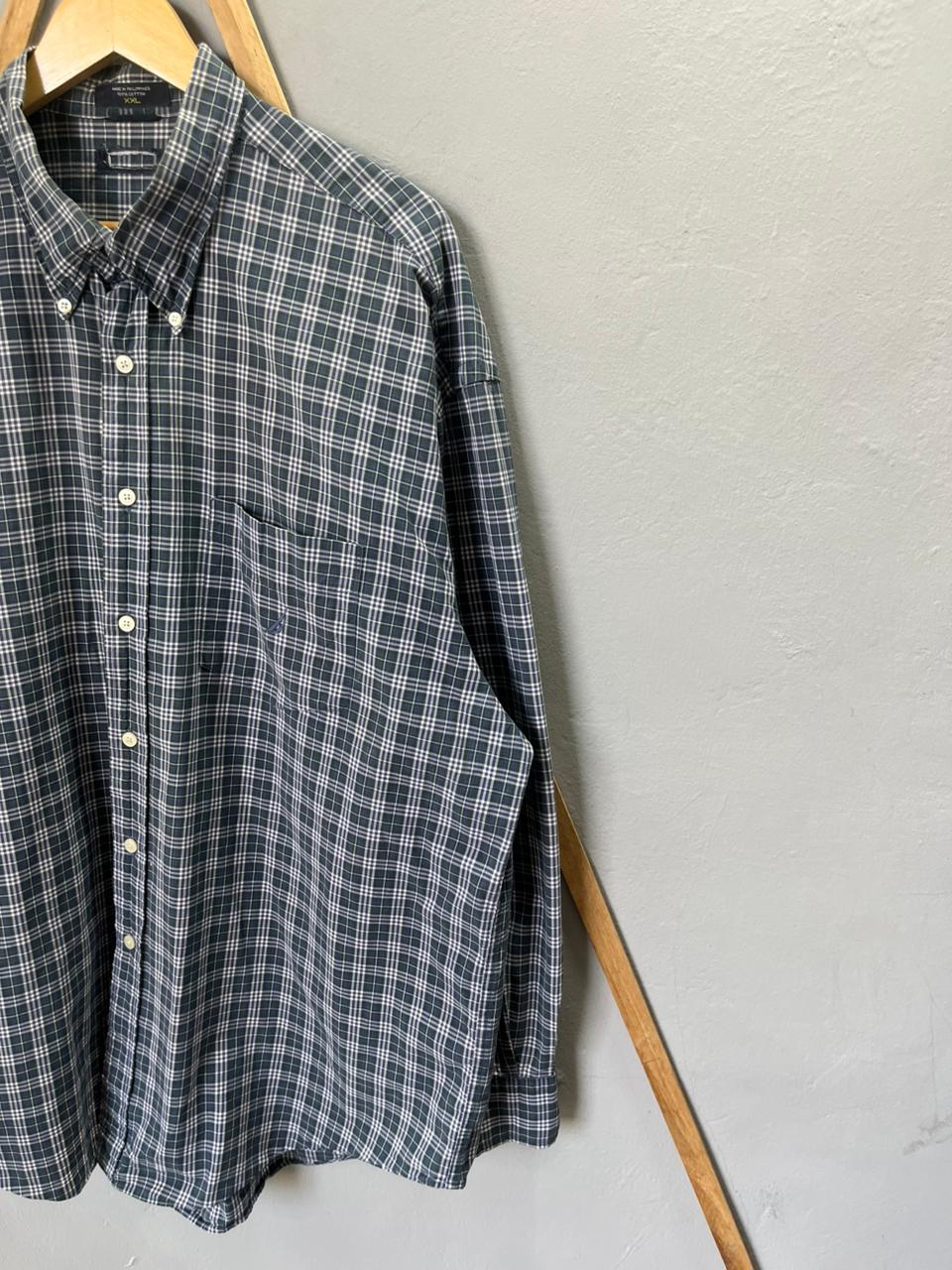 Nautica Checkered Shirt | Korean-Inspired Oversized Fit | Lightweight Summer Wear | Full Sleeve | Men Women | Online Shopping