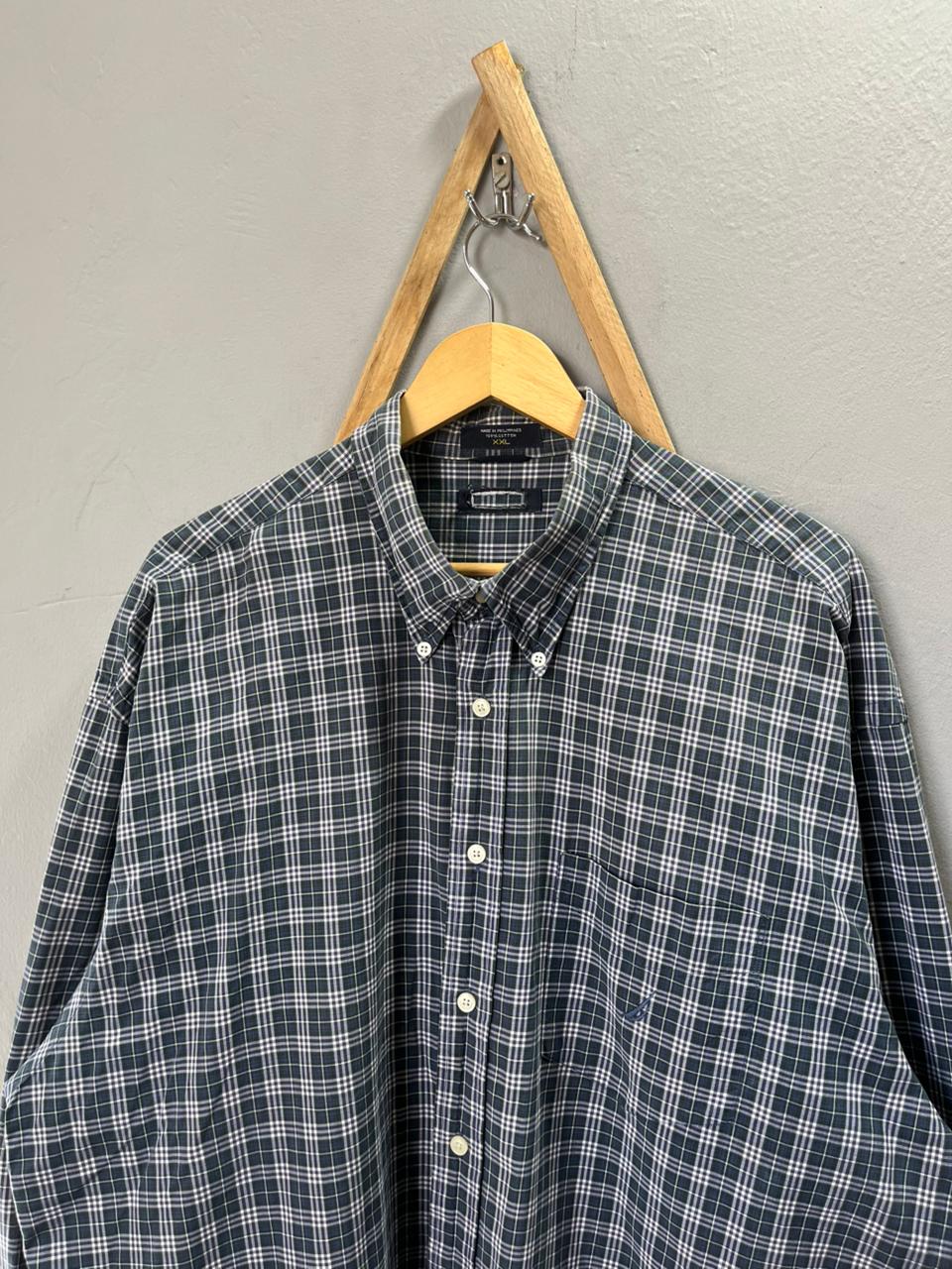 Nautica Checkered Shirt | Korean-Inspired Oversized Fit | Lightweight Summer Wear | Full Sleeve | Men Women | Online Shopping