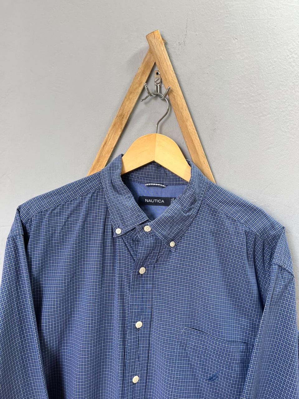 Nautica Checkered Shirt | Full Sleeves |Korean-Inspired Oversized Fit | Lightweight Summer Wear |  Full Sleeve | Men Women | Online Shopping