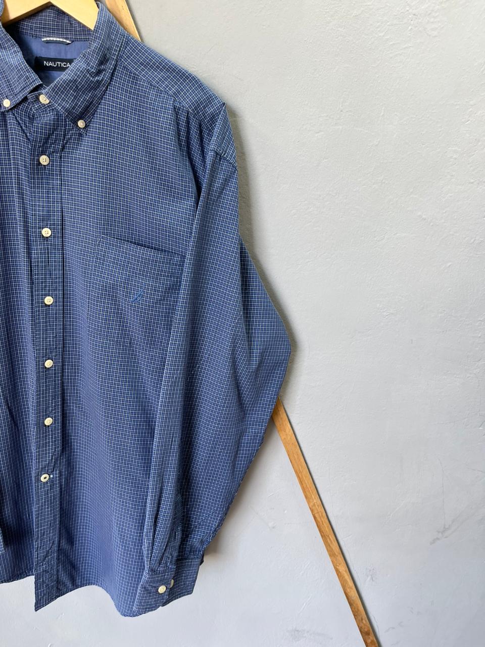 Nautica Checkered Shirt | Full Sleeves |Korean-Inspired Oversized Fit | Lightweight Summer Wear |  Full Sleeve | Men Women | Online Shopping