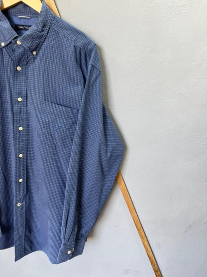 Nautica Checkered Shirt | Full Sleeves |Korean-Inspired Oversized Fit | Lightweight Summer Wear |  Full Sleeve | Men Women | Online Shopping