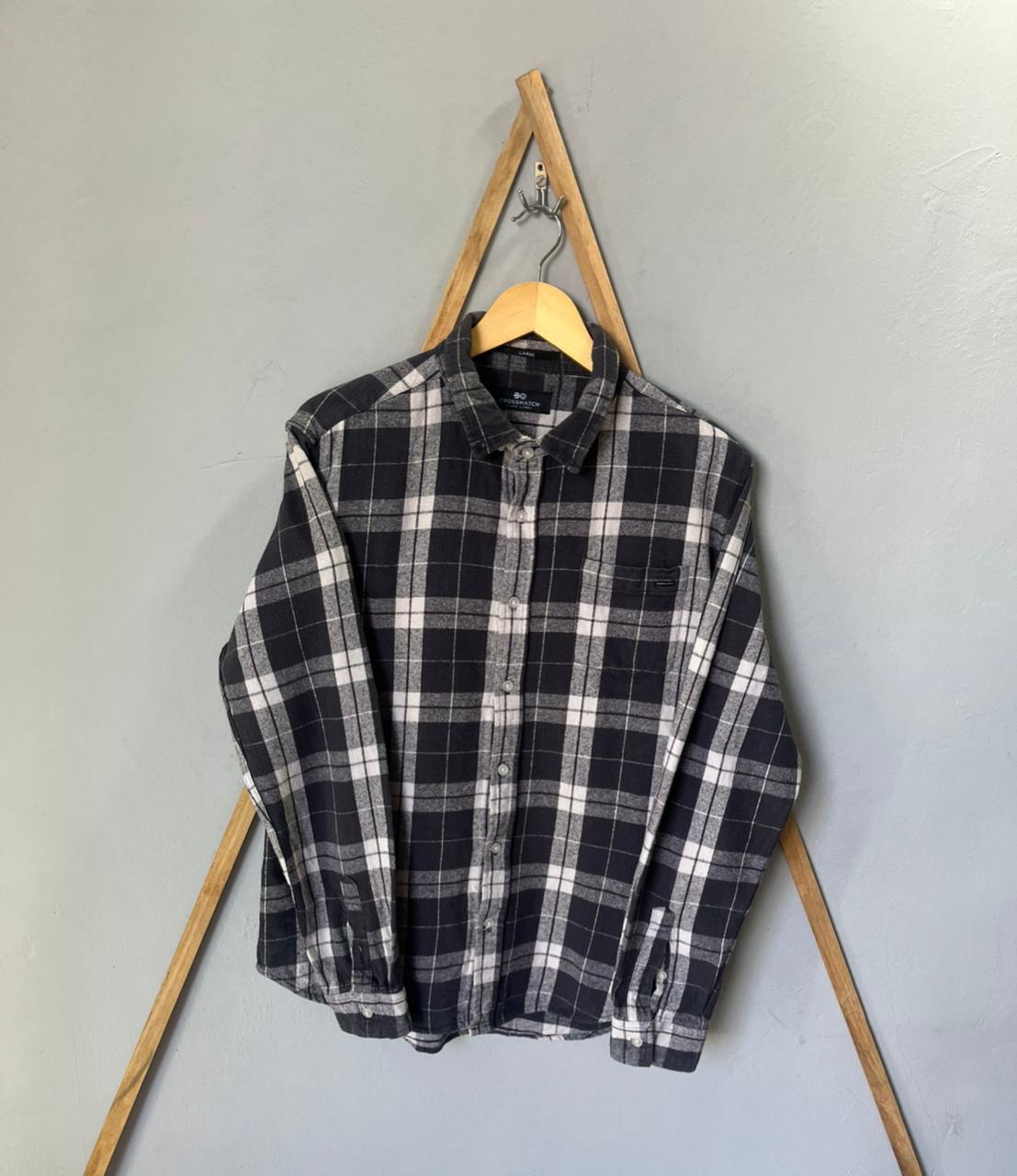 Cross Hatch Checkered Shirt | Full Sleeves |Korean-Inspired Oversized Fit | Lightweight Summer Wear | Full Sleeve | Men Women | Online Shopping