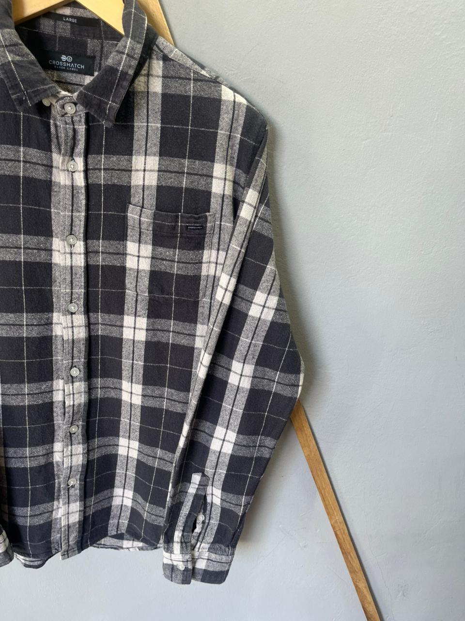 Cross Hatch Checkered Shirt | Full Sleeves |Korean-Inspired Oversized Fit | Lightweight Summer Wear | Full Sleeve | Men Women | Online Shopping