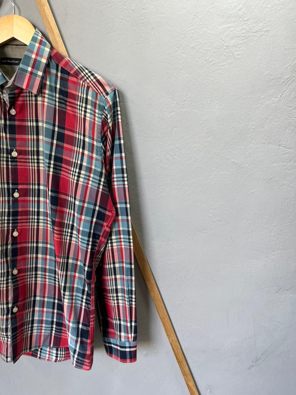 Cedar Wood State Checked Shirt | Full Sleeves |Korean-Inspired Oversized Fit | Lightweight Summer Wear | Full Sleeve | Men Women | Online Shopping