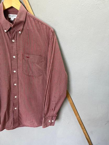 Aviator gingham Checkered Shirt | Full Sleeves |Korean-Inspired Oversized Fit | Lightweight Summer Wear | Full Sleeve | Men Women | Online Shopping