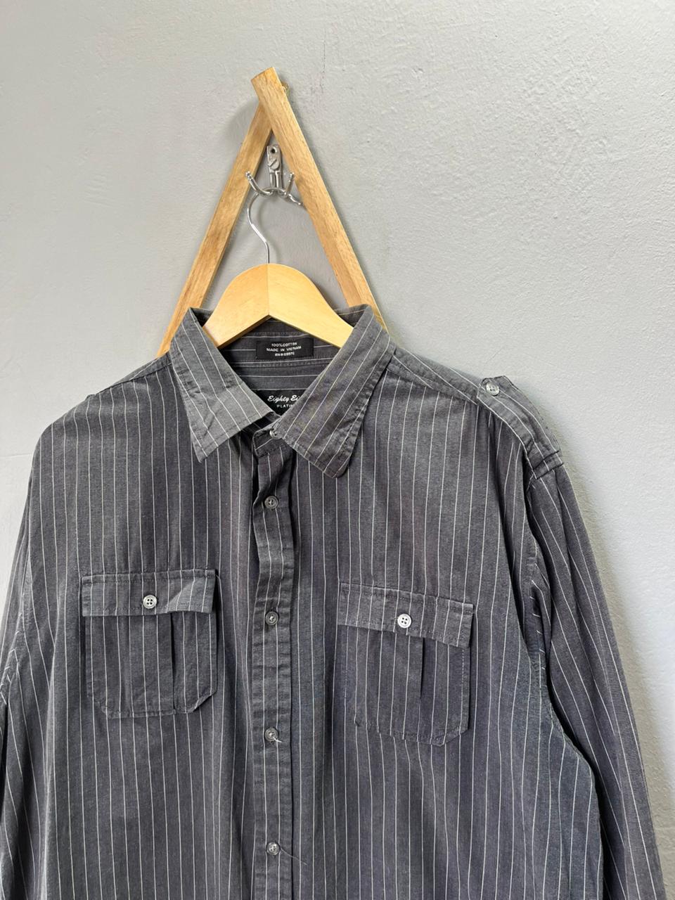 Eighty Eight strip  Shirt | Full Sleeves |Korean-Inspired Oversized Fit | Lightweight Summer Wear | Men Women | Online Shopping