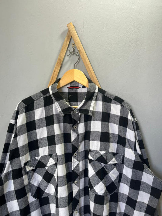 Black and white Flannel Shirt | Full Sleeves |Korean-Inspired Oversized Fit | Lightweight Summer Wear | Men Women | Online Shopping