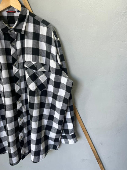 Black and white Flannel Shirt | Full Sleeves |Korean-Inspired Oversized Fit | Lightweight Summer Wear | Men Women | Online Shopping