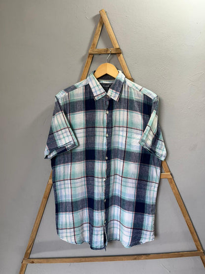 Maine Checkered Shirt | Korean-Inspired Oversized Fit | Lightweight Summer Wear |  Full Sleeve | Men Women | Online Shopping