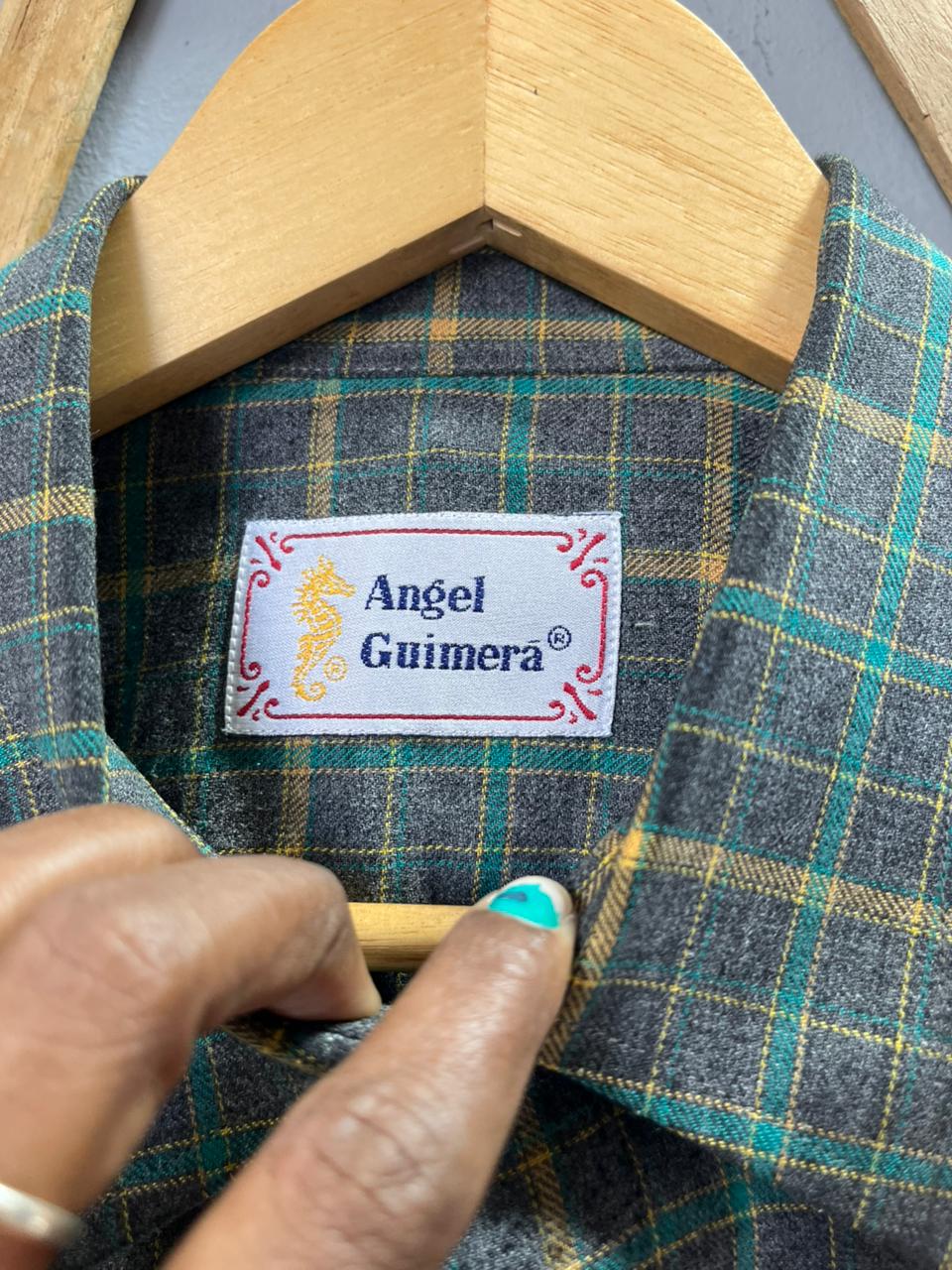 Angel Guimera Checkered Shirt |FULL SLEEVES| Korean-Inspired Oversized Fit | Lightweight Summer Wear |  Full Sleeve | Men Women | Online Shopping