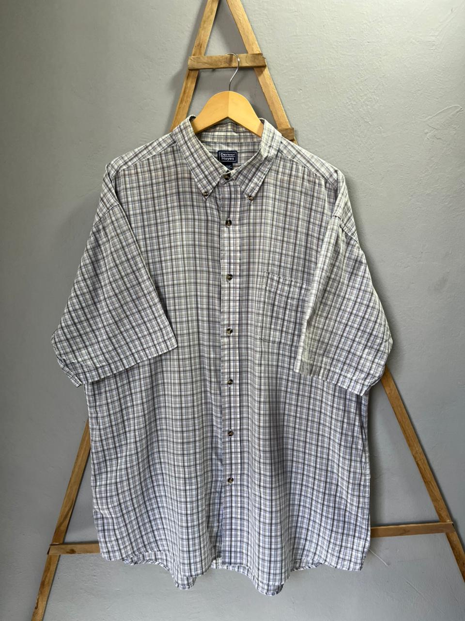 Denver Hayes Checkered Shirt |  Short sleeves |Korean-Inspired Oversized Fit | Lightweight Summer Wear | Half  Sleeve | Men Women | Online Shopping