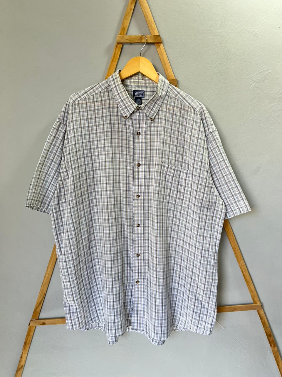 Denver Hayes Checkered Shirt |  Short sleeves |Korean-Inspired Oversized Fit | Lightweight Summer Wear | Half  Sleeve | Men Women | Online Shopping