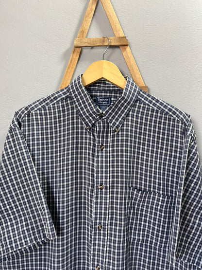 Denver Hayes gingham Checkered Shirt| short sleeves  | Korean-Inspired Oversized Fit | Lightweight Summer Wear | Half Sleeve | Men Women | Online Shopping