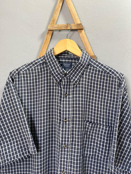 Denver Hayes gingham Checkered Shirt| short sleeves  | Korean-Inspired Oversized Fit | Lightweight Summer Wear | Half Sleeve | Men Women | Online Shopping