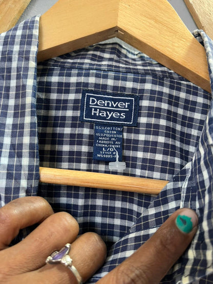 Denver Hayes gingham Checkered Shirt| short sleeves  | Korean-Inspired Oversized Fit | Lightweight Summer Wear | Half Sleeve | Men Women | Online Shopping