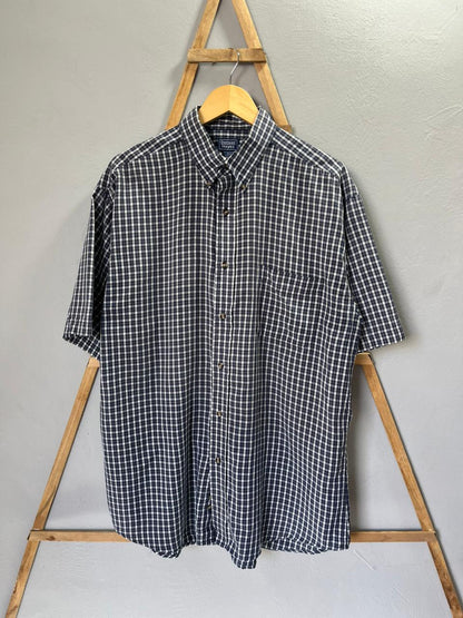 Denver Hayes gingham Checkered Shirt| short sleeves  | Korean-Inspired Oversized Fit | Lightweight Summer Wear | Half Sleeve | Men Women | Online Shopping