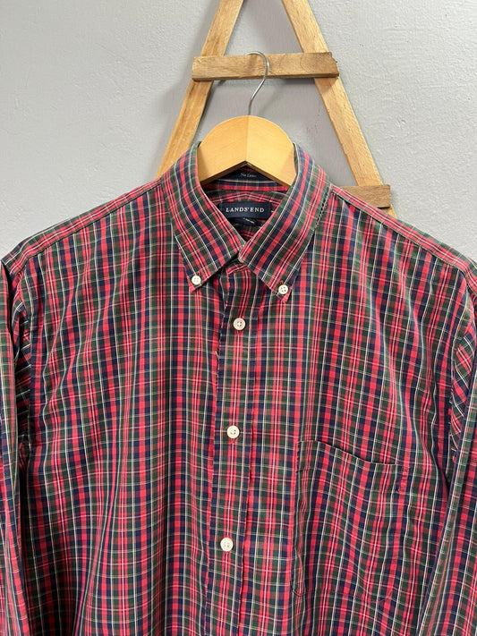 Lands End Checkered Shirt | Full sleeves |Korean-Inspired Oversized Fit | Lightweight Summer Wear | Full Sleeve | Men Women | Online Shopping