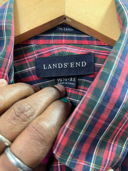 Lands End Checkered Shirt | Full sleeves |Korean-Inspired Oversized Fit | Lightweight Summer Wear | Full Sleeve | Men Women | Online Shopping