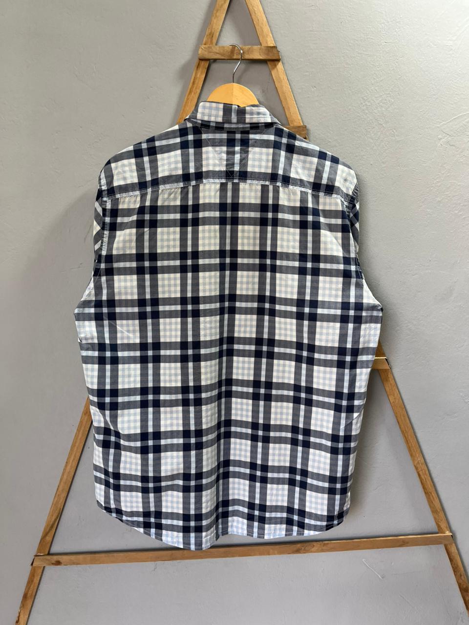 Tommy Hilfiger Checkered |Short sleeves Shirt | Korean-Inspired Oversized Fit | Lightweight Summer Wear | Half  Sleeve | Men Women | Online Shopping