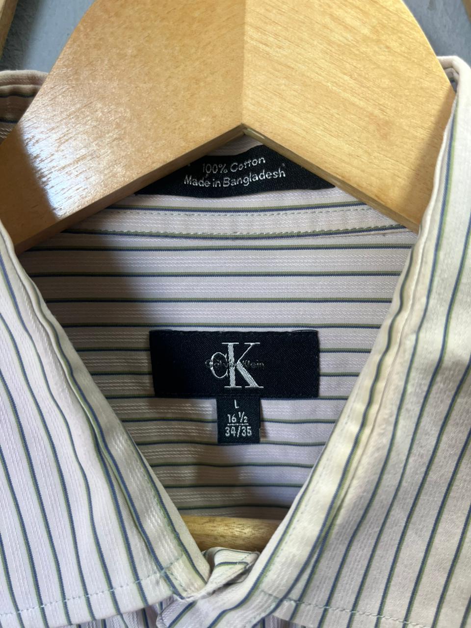 Calvin Klein Strip Shirt | Full Sleeves |Korean-Inspired Oversized Fit | Lightweight Summer Wear | Full Sleeve | Men Women | Online Shopping