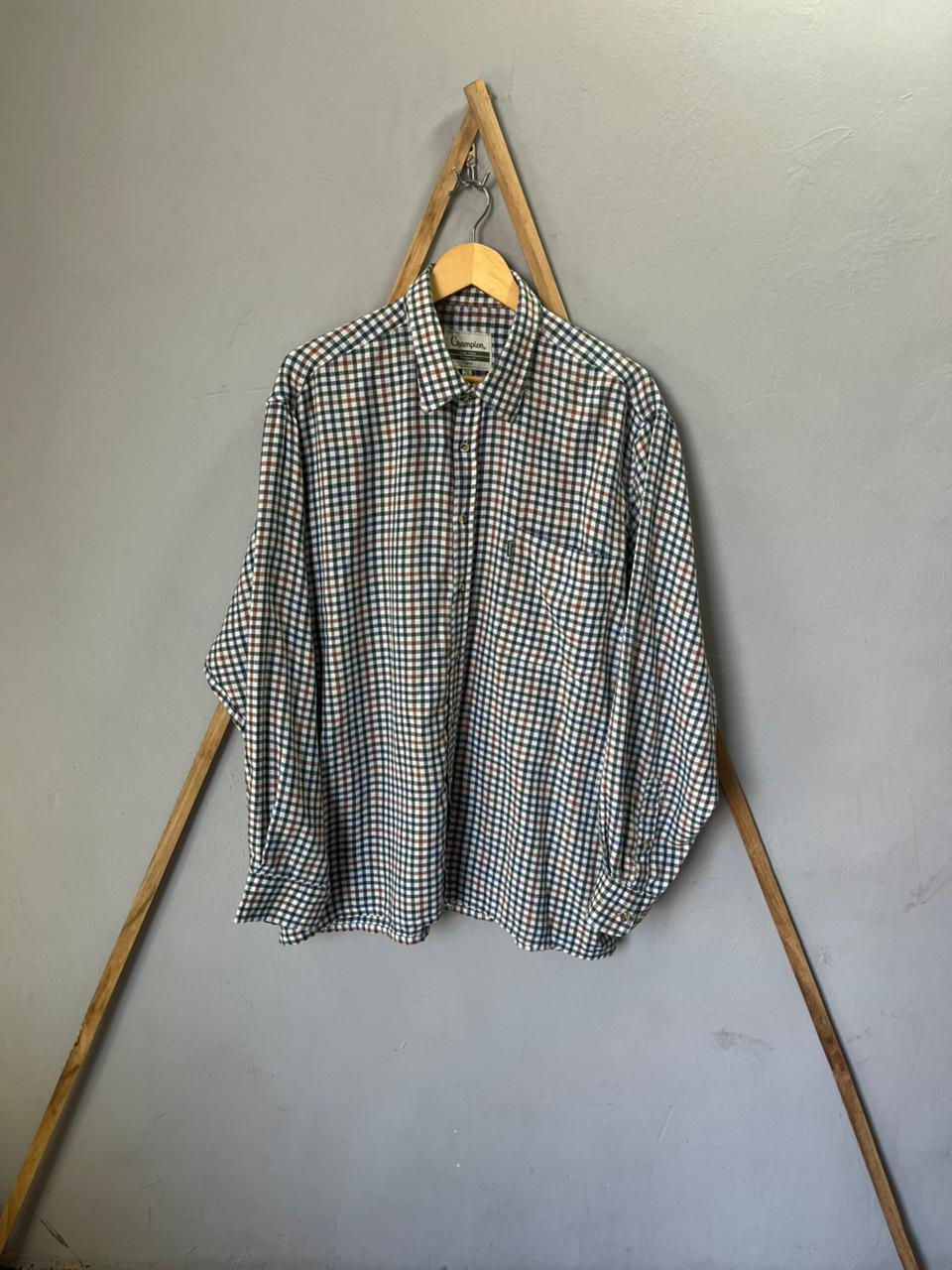 Champion gingham Checkered Shirt | Full Sleeves |Korean-Inspired Oversized Fit | Lightweight Summer Wear | Full Sleeve | Men Women | Online Shopping